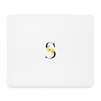 Elegant letter 'S' with flowers - Mouse Pad (horizontal) - white - Front