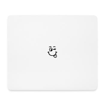 smiley lachen zwinkern gesicht - Mousepad (Querformat) - Weiß - Vorne