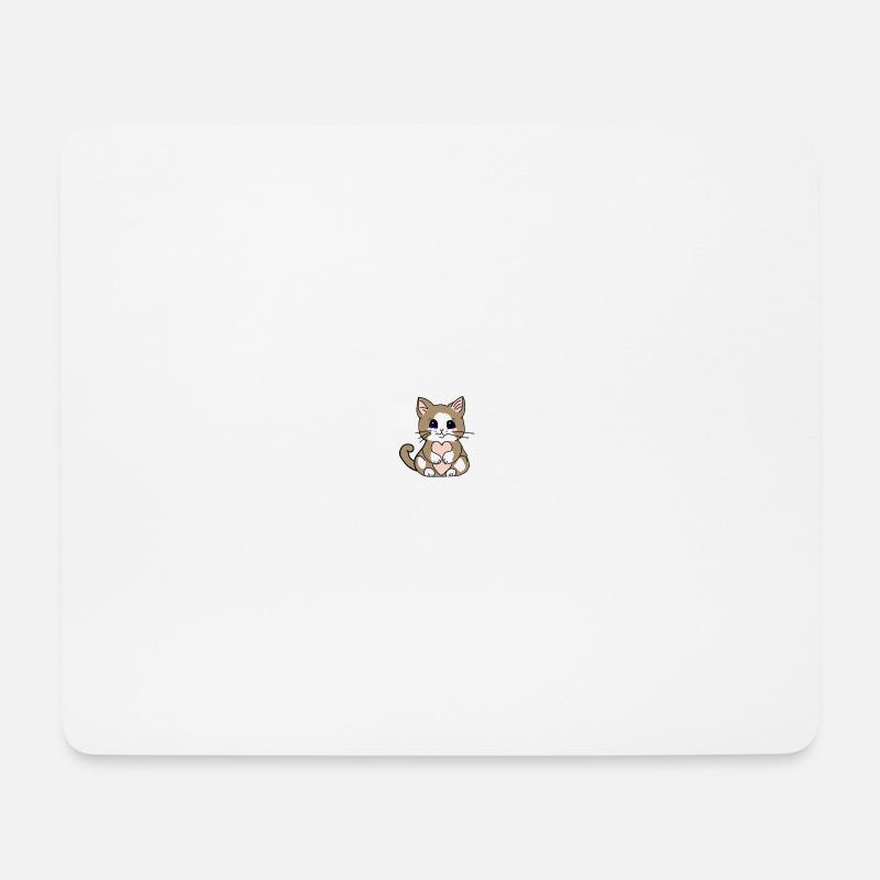 Pummelige Katze mit blauen Augen - Mousepad (Querformat) - Weiß