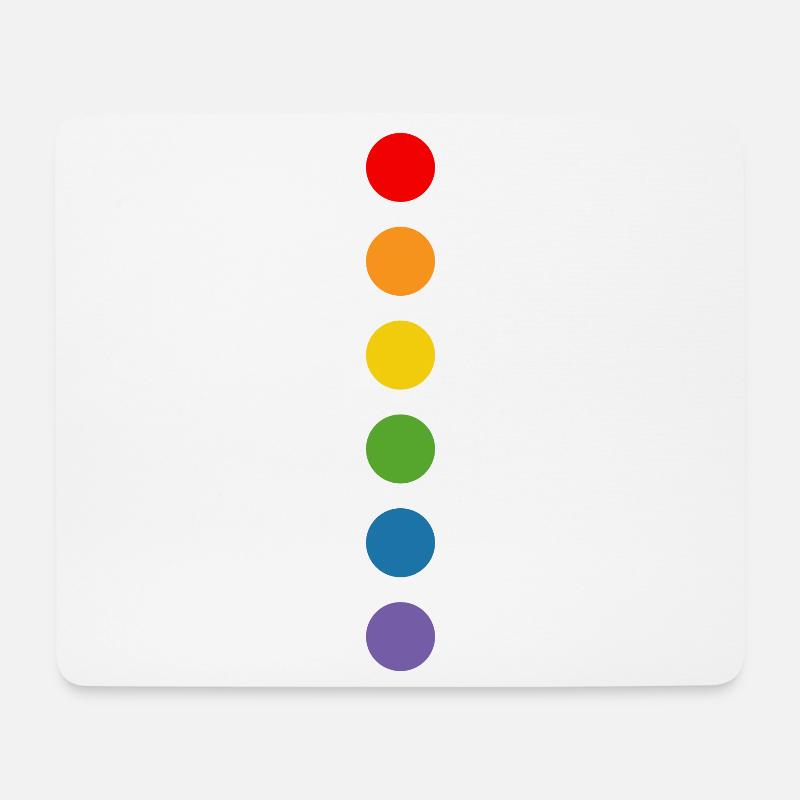 Regenbogen rounds - Mousepad (Querformat) - Weiß