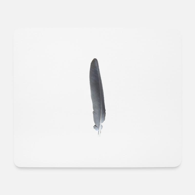 Blaugraue Feder Muster - Mousepad (Querformat) - Weiß