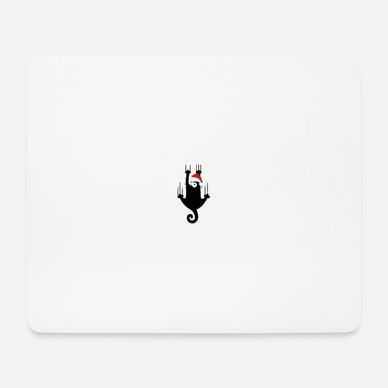 Weihnachtskatze - Mousepad (Querformat) - Weiß