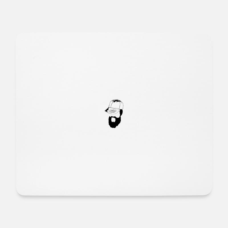 Bärtig und mit einer Kappe bedeckt! - Mousepad (Querformat) - Weiß