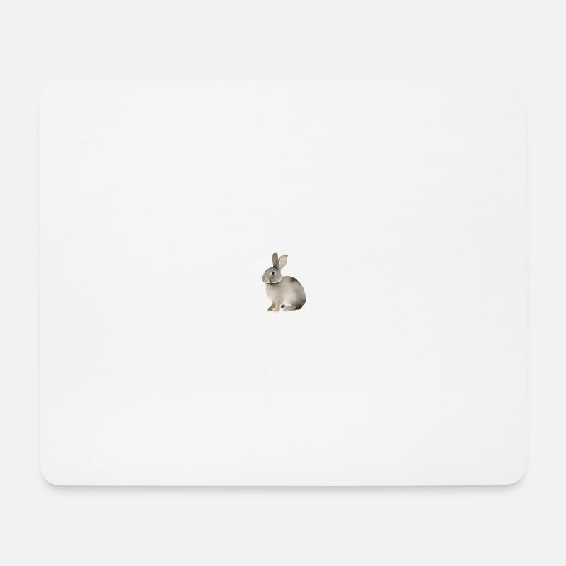 Hase mit einfarbigem Hintergrund - Mousepad (Querformat) - Weiß