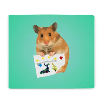 Hamster Christmas via Christmas greetings - Mouse Pad (horizontal) - white - Front
