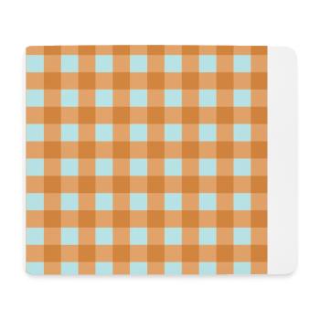 Retro 70's Buffalo Plaid Muster in Türkis - Mousepad (Querformat) - Weiß - Vorne