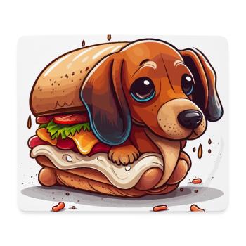 Dackel - Mousepad (Querformat) - Weiß - Vorne