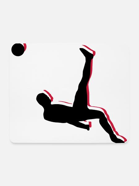Fußball Fallrückzieher Sport - Mousepad (Querformat) - Weiß