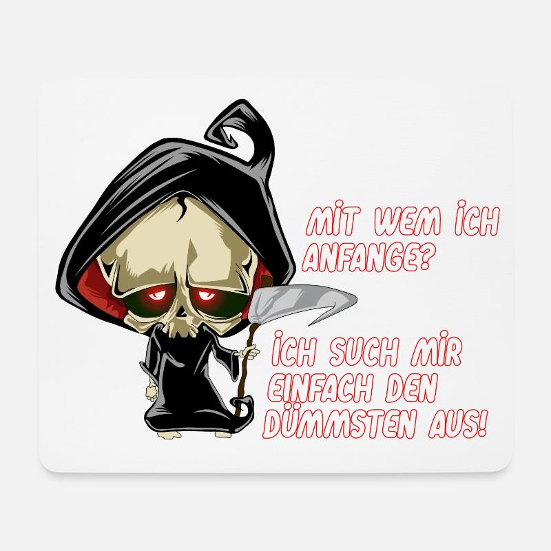 Reaper Dumm Sensenmann Schnitter Sense Tod Sprüche - Mousepad (Querformat) - Weiß