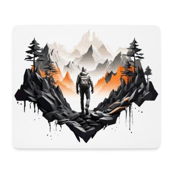 RANDONNÉE EN PLEIN AIR SURVIVAL, BUSHCRAFT, RANDONNEUR - Tapis de souris (format paysage) - blanc - Devant
