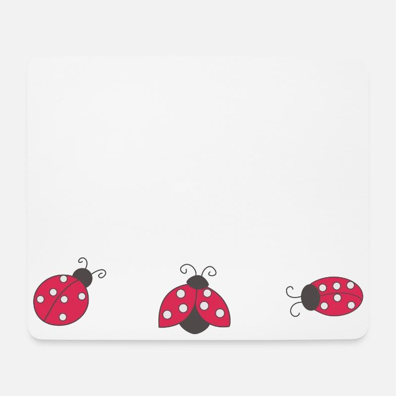 3 Marienkäfer - Mousepad (Querformat) - Weiß