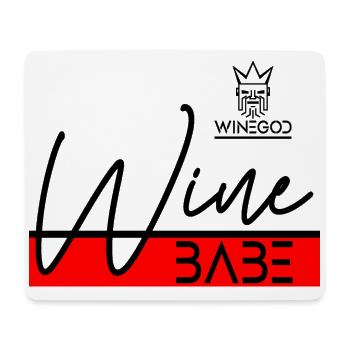 Winegod lustiger Spruch Wine Babe - Mousepad (Querformat) - Weiß - Vorne