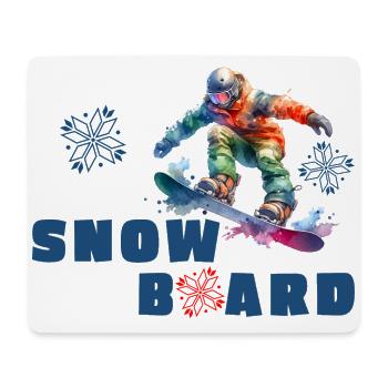 Snowboard Snowboarder Boarder Slope Winter Snow - Mouse Pad (horizontal) - white - Front