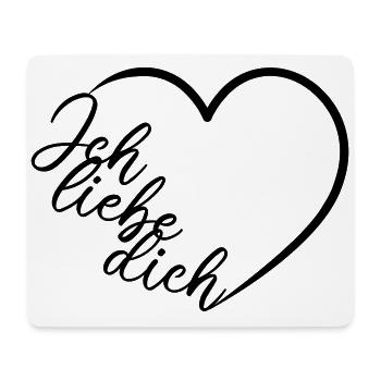 Ich liebe dich Kalligrafie Herz - Mousepad (Querformat) - Weiß - Vorne