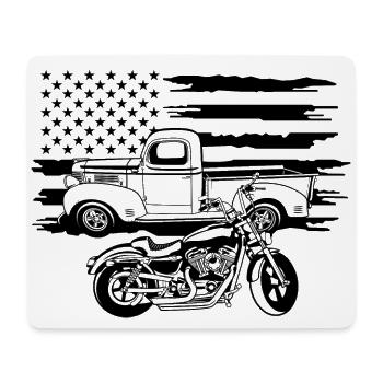 Camion moto - Tapis de souris (format paysage) - blanc - Devant