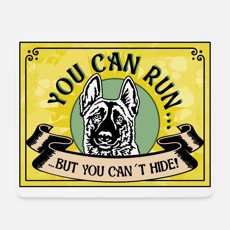 YOU CAN RUN BUTYOU CAN´T HIDE Malinois Nr 2 - Mousepad (Querformat) - Weiß