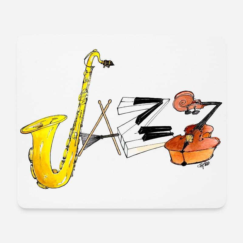 Jazz - Tapis de souris (format paysage) - blanc