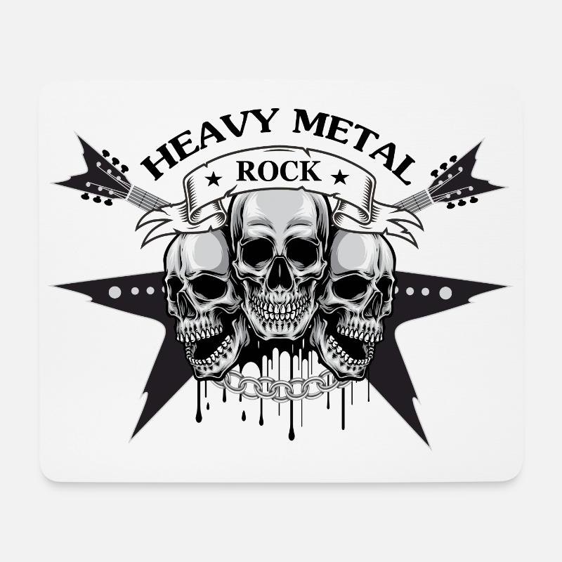 HEAVY METAL ROCK MOTIV - Mousepad (Querformat) - Weiß