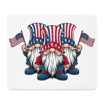 Gnomes patriotiques américains avec drapeau américain - Tapis de souris (format paysage) - blanc - Devant