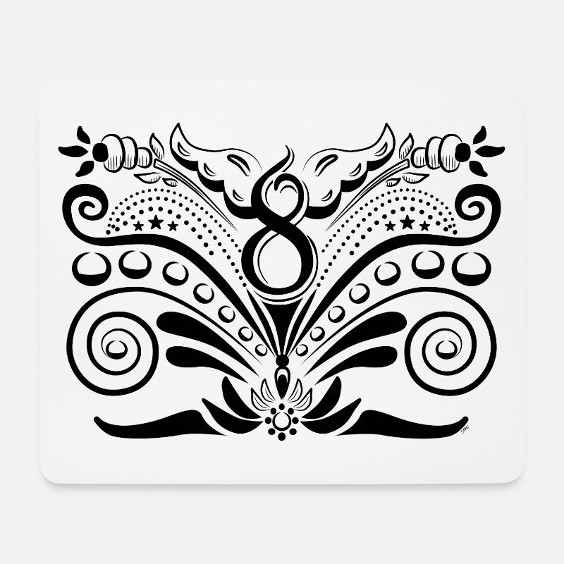 Kurbits V8 No:1 - black - Mouse Pad (horizontal) - white