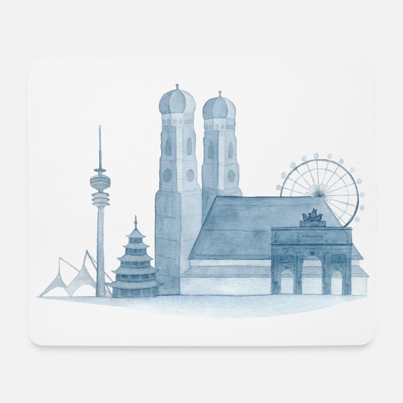 Das Geschenk für Münchner und München Liebhaber - Mousepad (Querformat) - Weiß