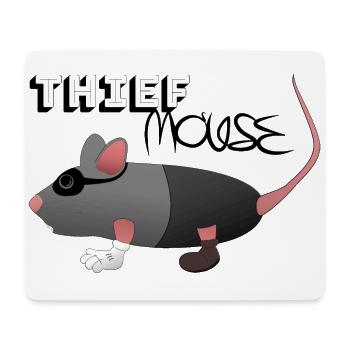 Dieb Maus im Gauner-Look - Mousepad (Querformat) - Weiß - Vorne
