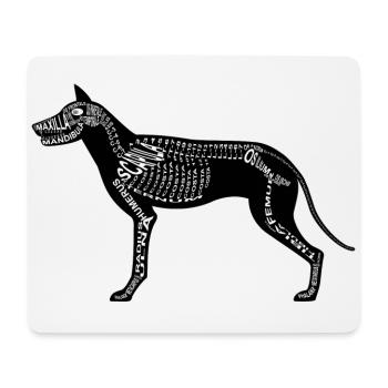 squelette de chien - Tapis de souris (format paysage) - blanc - Devant