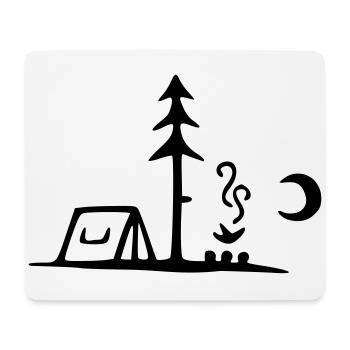 camping lagerfeuer mond - Tapis de souris (format paysage) - blanc - Devant