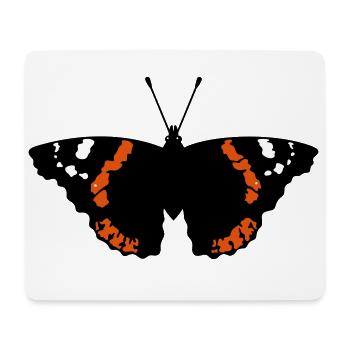 Butterfly (Red Admiral / Vanessa Atalanta) - Mouse Pad (horizontal) - white - Front