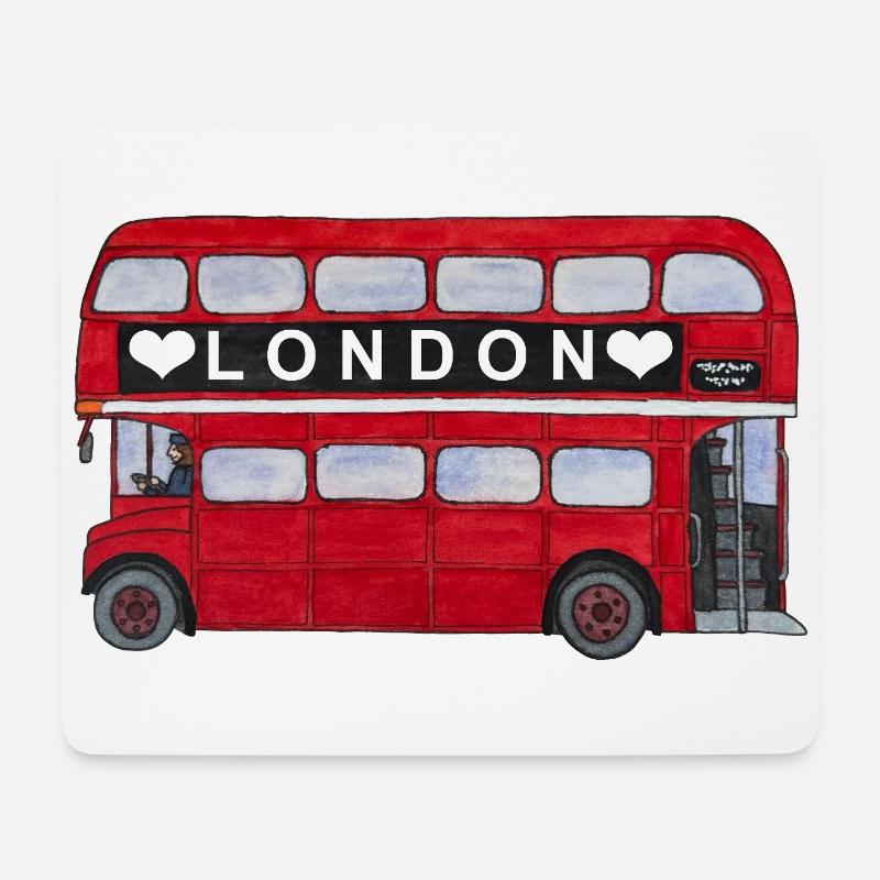London roter Bus Doppeldecker England Tourist City - Mousepad (Querformat) - Weiß