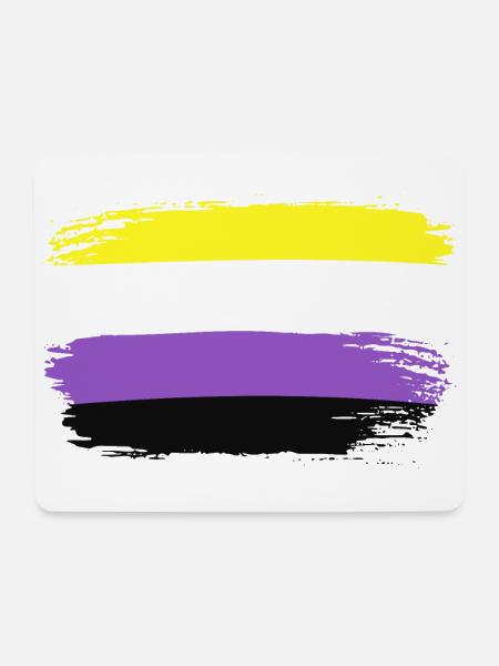 Flagge Stolz Nonbinary LGBTQ Fahne Pride LGBT - Mousepad (Querformat) - Weiß