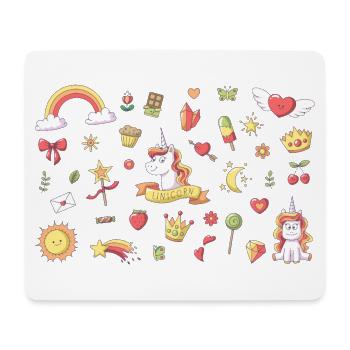 Set Einhorn Querformat - Mousepad (Querformat) - Weiß - Vorne