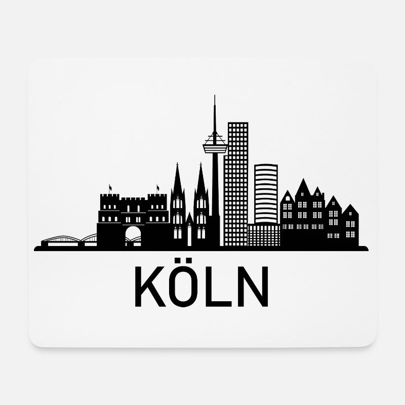 Stadt Köln Skyline Cologne City Germany - Mousepad (Querformat) - Weiß
