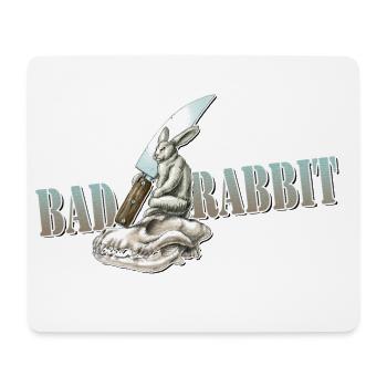 shirt motif bunny knife Bad Rabbit new - Mouse Pad (horizontal) - white - Front