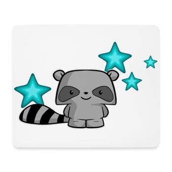 cute raccoon, kids, kawaii, sleeping shirt, baby - Mouse Pad (horizontal) - white - Front