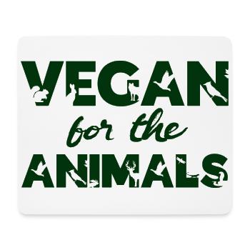 Vegan For The Animals green eco veganism - Mouse Pad (horizontal) - white - Front