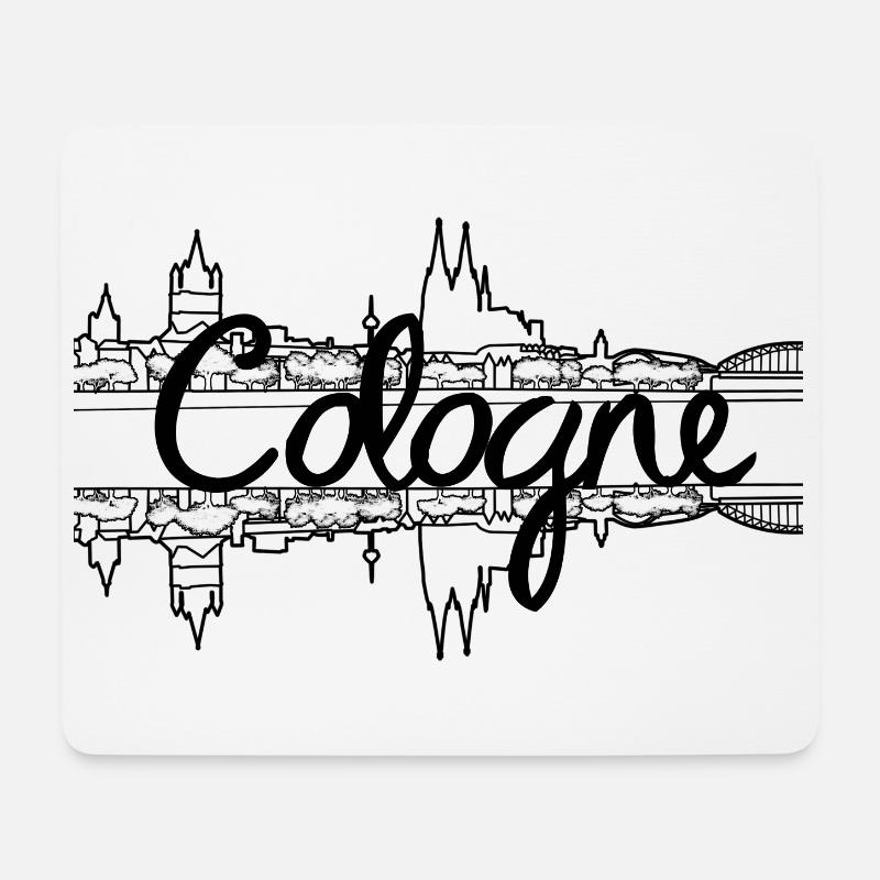Cologne Skyline - Schwarz - Mousepad (Querformat) - Weiß