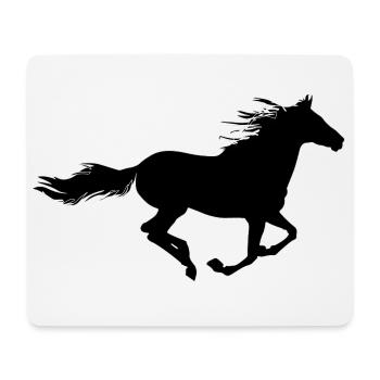 Running horse - Tapis de souris (format paysage) - blanc - Devant