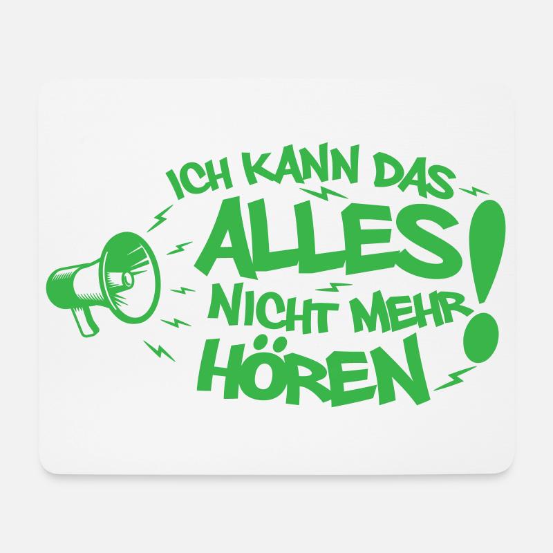Ich kann das alles nicht hören | Farbe änderbar - Mousepad (Querformat) - Weiß