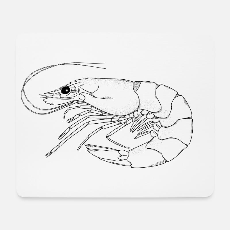 Garnele - Mousepad (Querformat) - Weiß
