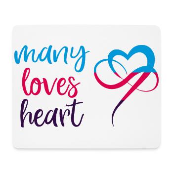 Polyamorie MANY LOVES HEART - Mousepad (Querformat) - Weiß - Vorne