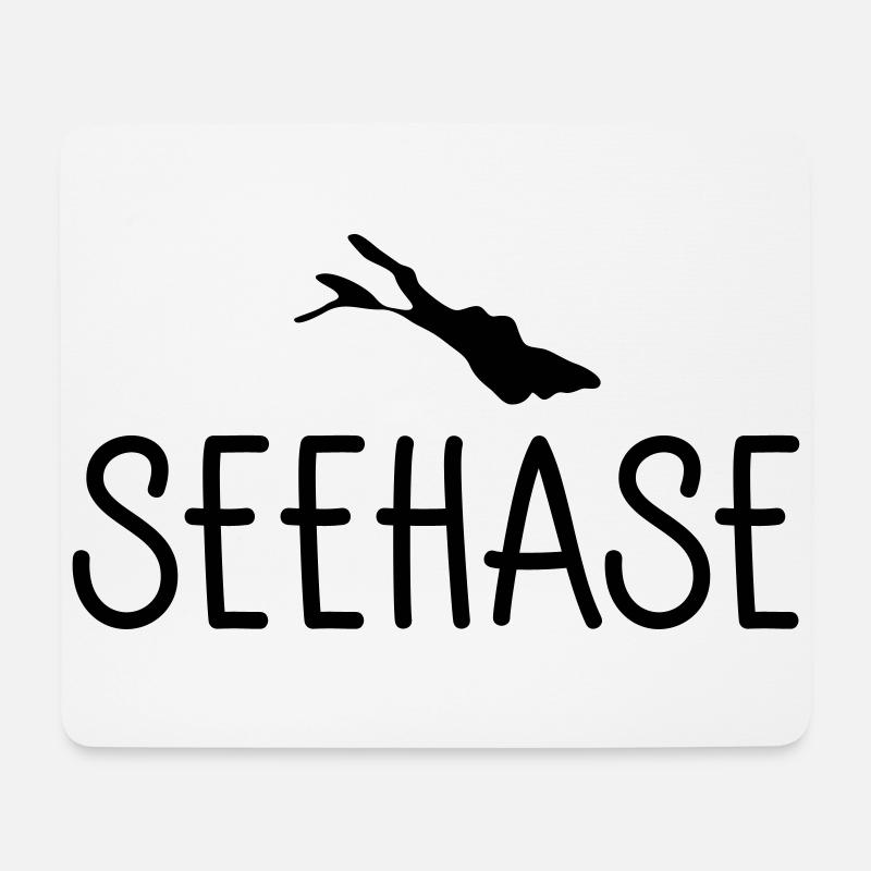 Seehase - Mousepad (Querformat) - Weiß