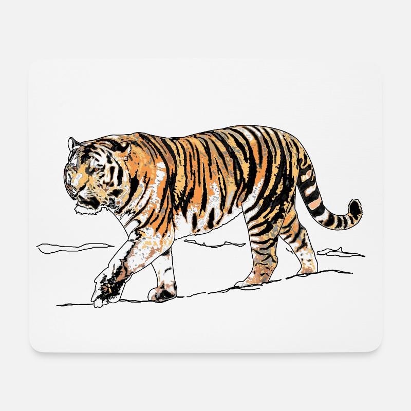 Tiger - Mousepad (Querformat) - Weiß