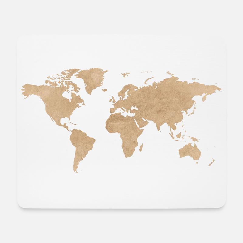 Weltkarte - Mousepad (Querformat) - Weiß
