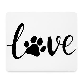 Love Hunde Pfote - Mousepad (Querformat) - Weiß - Vorne