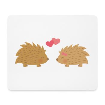 Cute Hedgehogs In Love - Mouse Pad (horizontal) - white - Front