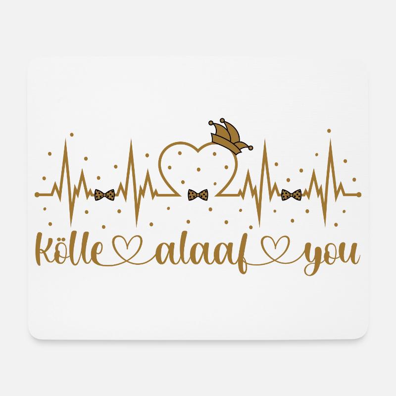 Kölle alaaf you Karneval Konfetti Herzschlag Köln - Mousepad (Querformat) - Weiß