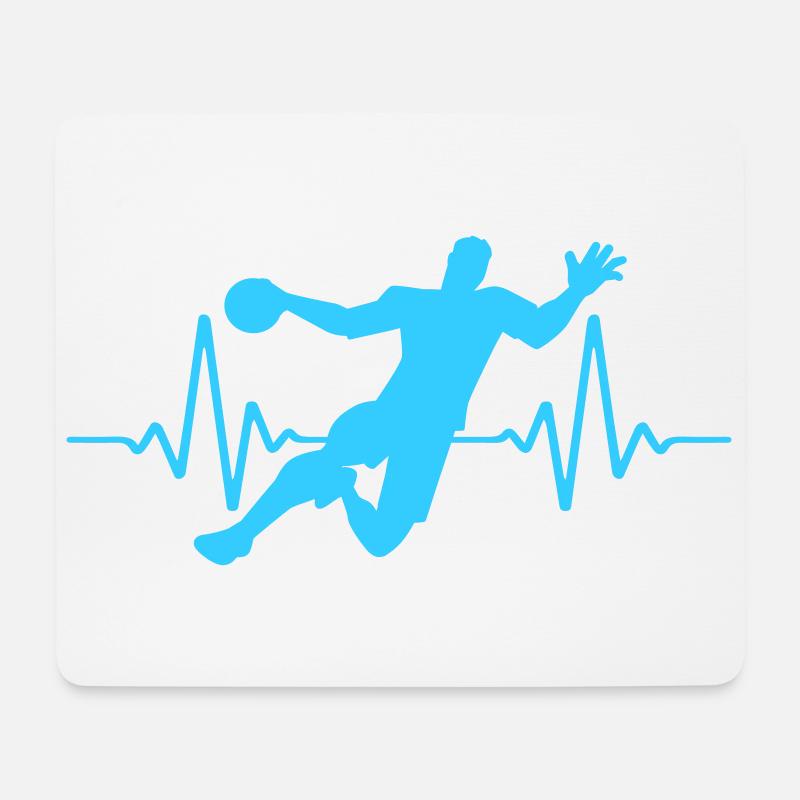 Herzschlag Handball Puls | Farbe änderbar - Mousepad (Querformat) - Weiß