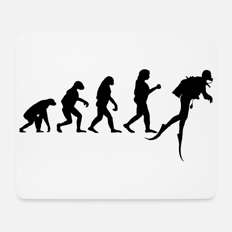 Diving Evolution Diver Diving Water Funny - Mouse Pad (horizontal) - white