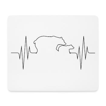 Bear Heartbeat Bears Heartbeat Pulse Heart Frequency - Mouse Pad (horizontal) - white - Front